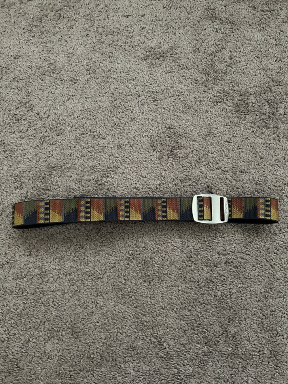Teva Men's Geometric Webbing Belt in Black, Brown, Green, Orange